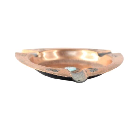 Vintage Handcrafted Copper Azure Seas Ashtray Embossed Edges Made South Africa - Picture 3 of 10
